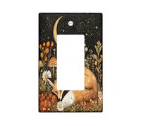 Placa de pared para interruptor de zorro vintage de otoño, 1 banda, placa frontal eléctrica de jardín otoñal para decoración de dormitorio, baño, placa de interruptor estética escénica de tamaño