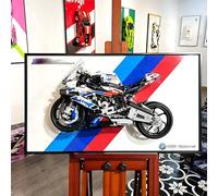 Placa de pared para motocicleta Lego Technic 1000 RR 42130, pinturas decorativas para adultos, montaje en pared para coches modelo Lego, regalos para amantes de Lego, tamaño: 65 x 40 cm
