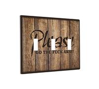 Placa de pared personalizada con texto en inglés "Please Go The f-k Away" para interruptor de pared, 3 bandas
