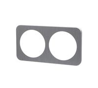 Placa de pared - placa de aluminio con 2 llaves, diseño plateado, ideal para instalaciones eléctricas modernas y elegantes.*