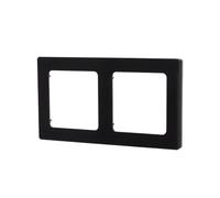 Placa de pared - placa de plástico de 2 llaves, diseño francés/alemán, color negra, ideal para instalaciones eléctricas modernas.