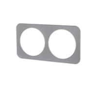 Placa de pared - placa de vidrio con 2 llaves, color plateado, diseño moderno, ideal para instalaciones eléctricas elegantes.*