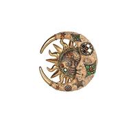 Placa de pared StealStreet SS-G-63069 con mosaico agrietado en color canela, con luna creciente y sol, para sala de estar