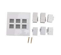 Placa de Pared USB3.0 RJ45, Placa de Pared Multimedia de 6 Puertos 4K 60 HZ, Panel Combinado de 5 Gbps, para Computadoras, Televisores, Proyectores, etc. con Interfaz Multimedia HD