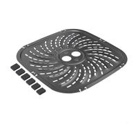 Placa de parrilla de 8 cuartos para PowerXL para freidora de aire Vortex Pro, acero al carbono resistente con acabado antiadherente y fácil limpieza para cocinar todos los días (24 x 24 cm)