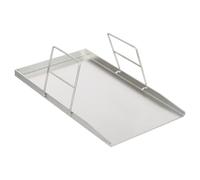 Placa de parrilla de acero inoxidable plateado, bandeja de barbacoa, bandeja universal para barbacoa, para barbacoa, camping, senderismo, fiestas, 44,5 x 26 x 2,5 cm