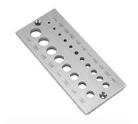 Placa de pasador de acero de doble con 19 orificios, de 1/8 a 5/8 pulgadas; fabricante de varillas de pasador para madera, guía de acero endurecido con divisiones de 1/32 de