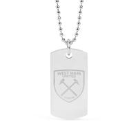 Placa de perro con el escudo del West Ham United FC, cadena de bolas de acero inoxidable, regalo de martillos para hombre