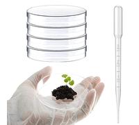 Placa de Petri de Plástico,Placas de Petri,Placas De Petri Redondas,Placas de Petri 90mm,Utilizadas En Laboratorios, Biología,Microbiología,Recipiente de Cultivo con Pipeta 3 ml
