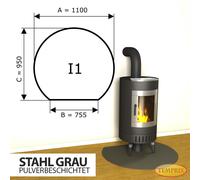 Placa de piso de chimenea y Bandeja De Horno De Acero gris