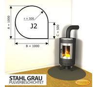 Placa De Suelo Para Chimenea Protector Antiguo De Acero Gris - J2