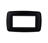 Placa de plástico abombada, compatible con Bticino Living Light (4 módulos/asientos, negro)