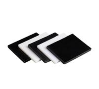 Placa de polioximetileno hoja tablero POM, plástico duro alta rigidez, blanco/negro, 5 mm espesor, 100x100 mm-200x300(White,5x100x150mm)