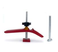 Placa de presión de sujeción con ranura en T para carpintería y metalurgia de aleación de aluminio, herramienta de fijación roja de 120 x 156 mm, herramienta de fijación para sierra de mesa en T y