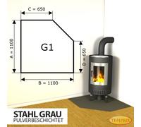 Placa De Protección Para El Suelo De La Chimenea De Acero Gris - G1