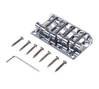 Placa de puente cromada para guitarra + 5 tornillos + llave inglesa