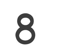 Placa De Puerta Antioxidante Moderna Con Número Casa Flotante 5 Pulgadas, for Patio Al Aire Libre, Garaje, Color Negro, 1 Ud(No. 8 black)