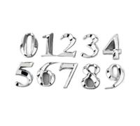 Placa de puerta con número dígitos 3D, pegatina placa Hotel y hogar, números casa autoadhesivos, etiqueta calle dirección al aire libre(Silver,Number 1)