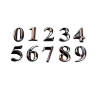 Placa de puerta con número dígitos 3D, pegatina placa Hotel y hogar, números casa autoadhesivos, etiqueta calle dirección al aire libre(Copper,Number 0)