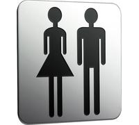 Placa de puerta Emco system 2 cromada para mujer y hombre
