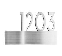 Placa De Puerta Moderna, Letrero Tienda, Número Casa for Decoración Del Hogar, Oficina, Apartamento, Hotel, Restaurante, 1 Uds(Silver(No lamp),30x9.5cm)