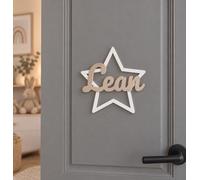 Placa de puerta personalizada para habitación infantil con nombre – Estrella con nombre – Azul