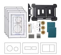 Placa de pulsador oculta para Geberit Delta Serie, placa de accionamiento con fijación magnética, instalación al ras de la superficie, 4 pegatinas con patrón de costura