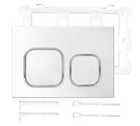 Placa de pulsador para inodoro, cisterna de tiolete, compatible con las series Geberit Sigma, UP300 y UP320, doble descarga, con juego de palanca y marco de montaje (blanco)