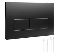 Placa de pulsador para inodoro compatible con Geberit Sigma, UP300 y UP320 Series, 246 x 164 mm, doble descarga, para 2 lavados de cantidad, incluye juego de palanca y marco de montaje, color negro