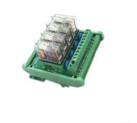 Placa de relé de 4 canales DC24V DC12V DIN Rail Mountable NPN PNP Input 16A Módulo de conmutación para sistemas de automatización (DC12V)