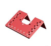 Placa de reparación de bisagra de aluminio magnética precisa de color rojo con guía de ángulo de profundidad para una instalación precisa del marco de la puerta y tareas de carpintería