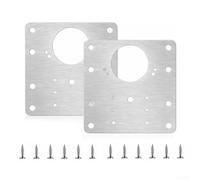 Placa de reparación de bisagra de gabinete de acero inoxidable de 9 cm cuadrada, kit de fijación de armario de cocina para reparación de puertas rotas, cubierta de refuerzo de bisagra de muebles con