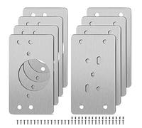 Placa de Reparación de Bisagras 8 Piezas Placas de Soportes de Reparación con 48 Tornillos Fijación Kit de Reparación De Bisagras para Madera Muebles Estantes Gabinete Armario 90 * 50mm