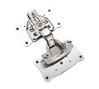 Placa de reparación de bisagras for puertas de gabinetes, kit de fijación de bisagras ocultas de cierre suave con accesorios de instalación(1pcs F With 6 Screws)