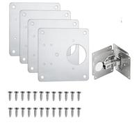 Placa de reparación para bisagras de acero inoxida Placa de reparación bisagra puerta gabinete, acero inoxidable, plateado, 90x90mm, 1, 2, 4, 10 Uds(10pcs)