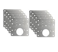 Placa de reparación para bisagras, Hinge Repair Fixing Plate Stainless Steel Cabinet Door Mounting Kit With Screw 8x8cm 0.6mm 1/2/4/10 Sets(10 Set)