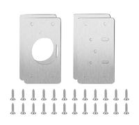 Placa de reparación para bisagras, Stainless Steel Hinge Repair Plate With Holes 47x90mm For Cabinets 2/4/8/10/20 pcs(4PCS(2pairs))