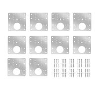 Placa de reparación para bisagras, Stainless Steel Hinge Repair Plate With Holes 9x9x0.1cm For Cabinet Door 2/4/6/8/10/20 Pcs(10Pcs)