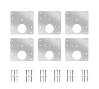 Placa de reparación para bisagras, Stainless Steel Hinge Repair Plate With Holes 9x9x0.1cm For Cabinet Door 2/4/6/8/10/20 Pcs(6Pcs)