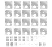 Placa de reparación para bisagras, Stainless Steel Hinge Repair Plate With Holes 9x9x0.1cm For Cabinet Door 2/4/6/8/10/20 Pcs(20Pcs)