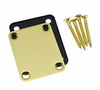 Placa de repuesto para guitarra eléctrica de 4 pernos, placa de cuello de metal con tornillos para Fender Strat Tele o Bajos, color dorado
