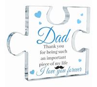 Placa de rompecabezas de bloques acrílicos de regalo para papá de parte de hija hijo o papá, regalo para el día del padre, Navidad, letrero decorativo de escritorio
