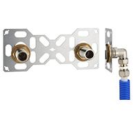 Placa de salida mural doble para tubería multicapa Ø16 | Compresión (roscar) | Compatible con sistema FIXSYSTEM | Ideal para ducha y bañera | Conexión resistente y duradera | QUICK PLOMBERIE