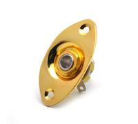 Placa de salida ovalada de metal para guitarra Fender Strat Tele con tornillos (dorado)