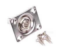 Placa de salida para guitarra y bajo, placa de entrada de salida de metal de 1/4 pulgadas y tornillos, piezas de repuesto para pastilla cuadrada