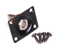 Placa de salida para guitarra y bajo, placa de entrada de salida de metal de 1/4 pulgadas y tornillos, piezas de repuesto para pastilla cuadrada
