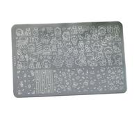 Placa de sello de uñas en miniatura con bonitos motivos de oso, plantilla de metal para diseños creativos, herramienta de fabricación de joyas, placa de estampado de uñas de oso