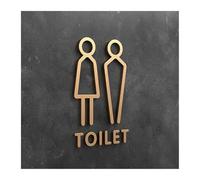 Placa de señal de inodoro 3D, etiqueta adhesiva elegante for puerta de sala de lavado, tablero de señalización for baño, decoración artística for el hogar y el baño Baño Señal(Color26,25x16cm)