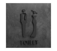 Placa de señal de inodoro 3D, etiqueta adhesiva elegante for puerta de sala de lavado, tablero de señalización for baño, decoración artística for el hogar y el baño Baño Señal(Color15,18x11cm)
