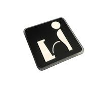 Placa de señal de inodoro negra, etiqueta adhesiva for puerta de baño, soporte for WC, tablero de señalización, decoración artística for baño y Hotel Baño Señal(B)